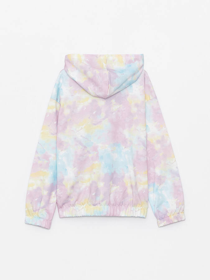 Hooded Tie-Dye Long Sleeve Zippered Sweatshirt for Girls - 8