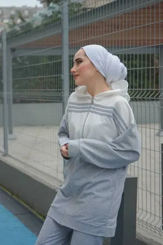 Hooded Two-Piece Tracksuit Trn1016 Grey - 3