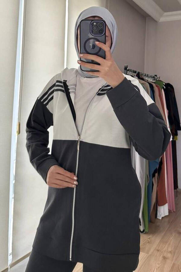 Hooded Two-Piece Tracksuit TRN1016 Smoke - 8