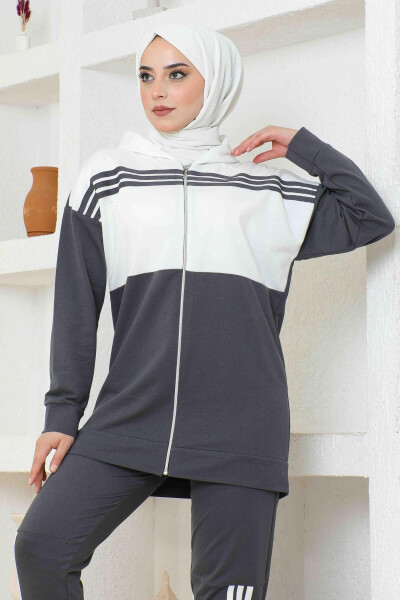 Hooded Two-Piece Tracksuit TRN1016 Smoke - 3
