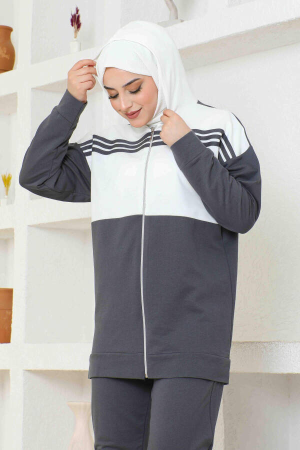 Hooded Two-Piece Tracksuit TRN1016 Smoke - 4