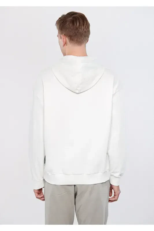 Hooded White Basic Sweatshirt 0610062-70057-White - 4