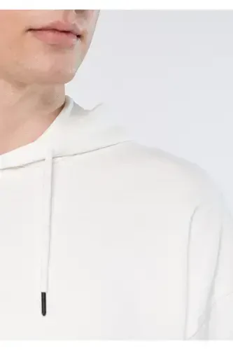 Hooded White Basic Sweatshirt 0610062-70057-White - 6