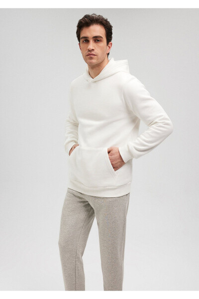 Hooded White Basic Sweatshirt 0610937-70057 - 19