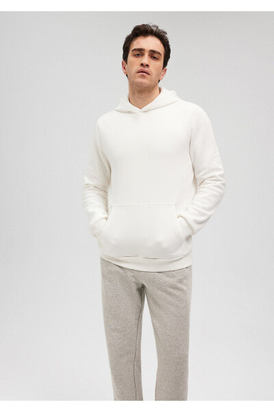 Hooded White Basic Sweatshirt 0610937-70057 - 20