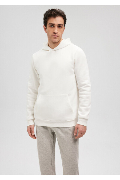 Hooded White Basic Sweatshirt 0610937-70057 - 21