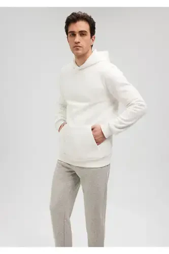 Hooded White Basic Sweatshirt 0610937-70057 - 1