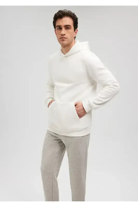 Hooded White Basic Sweatshirt 0610937-70057 - MAVI