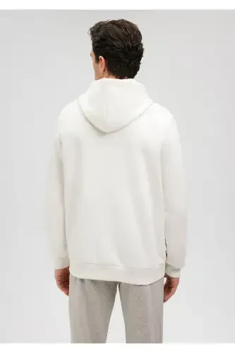 Hooded White Basic Sweatshirt 0610937-70057 - 4