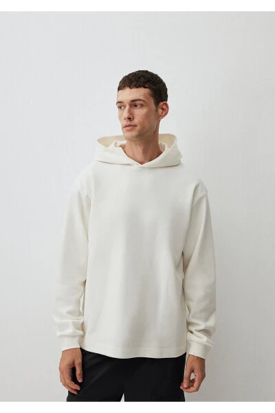 Hooded White Basic Sweatshirt (0S10215-70057) - MAVI