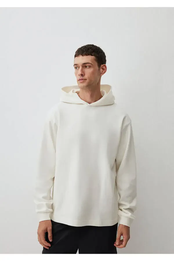 Hooded White Basic Sweatshirt (0S10215-70057) - 1