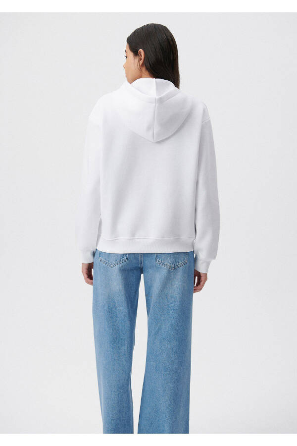 Hooded White Basic Sweatshirt 167299-70000 - 3