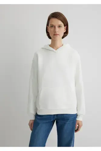 Hooded White Basic Sweatshirt 167299-70057 - MAVI (1)