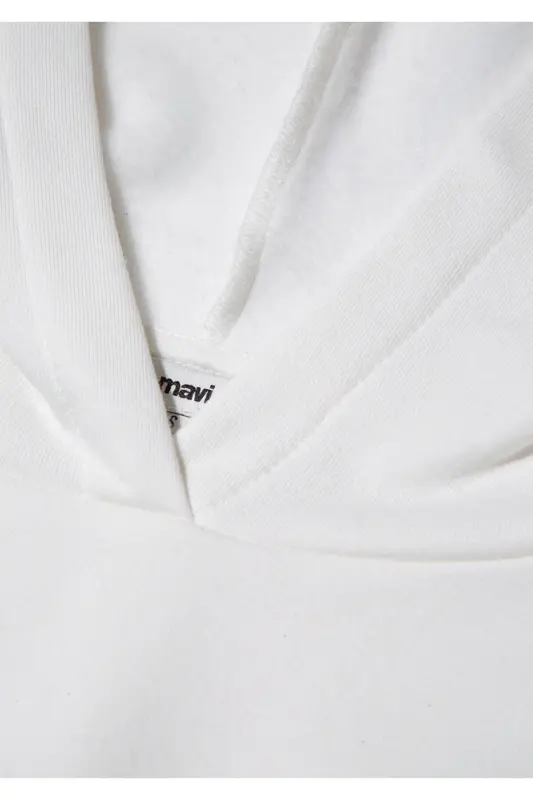 Hooded White Basic Sweatshirt 167299-70057 - 6