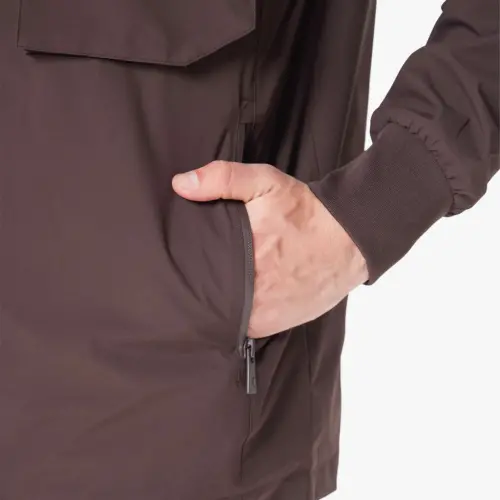 Hooded windbreaker - DARK BROWN - 8