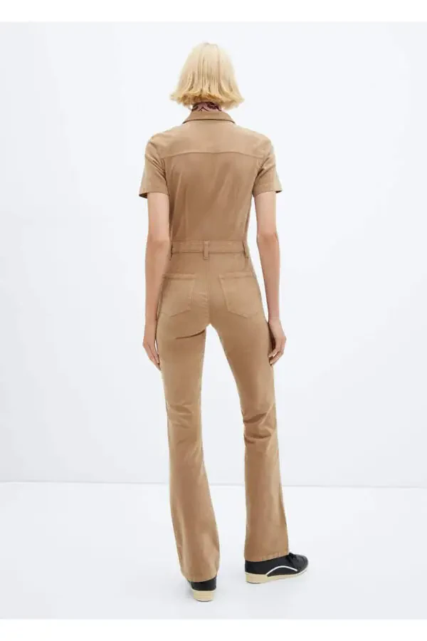 Hooded Zip-Front Corduroy Jumpsuit - 4