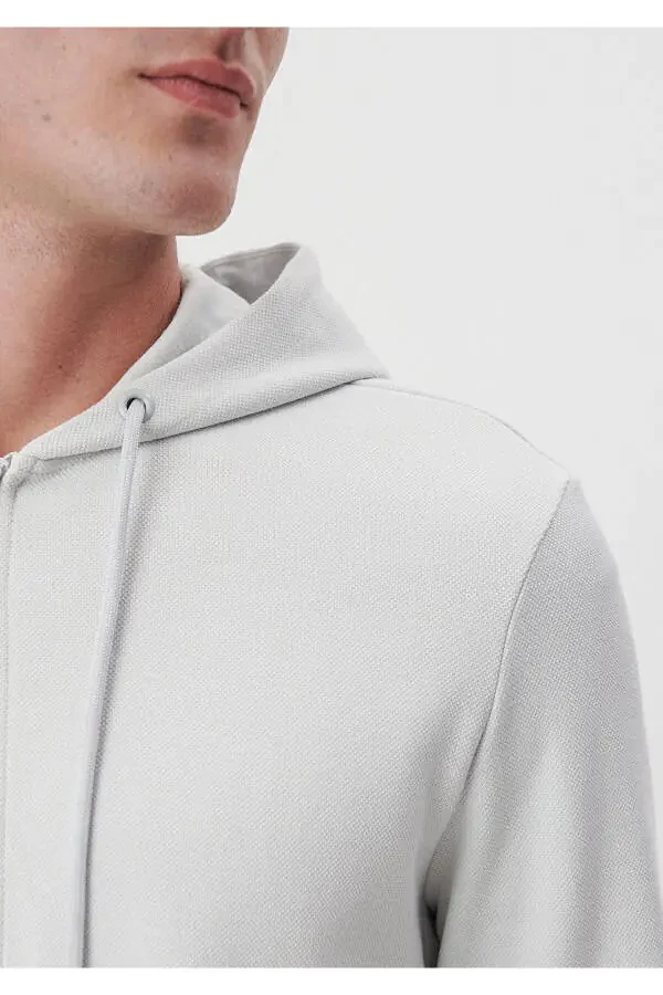 Hooded Zip-Up Grey Basic Sweatshirt 0s10013-80618 - 4
