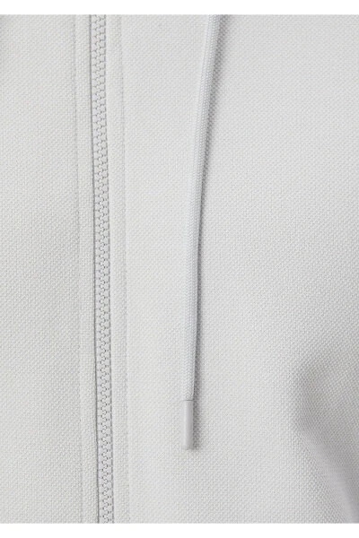 Hooded Zip-Up Grey Basic Sweatshirt 0s10013-80618 - 5