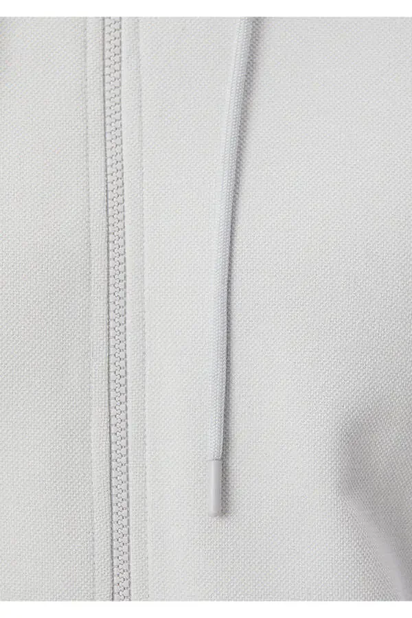 Hooded Zip-Up Grey Basic Sweatshirt 0s10013-80618 - 5