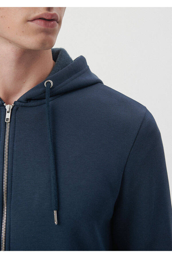 Hooded Zippered Navy Sweatshirt 0610061-70490 - 11