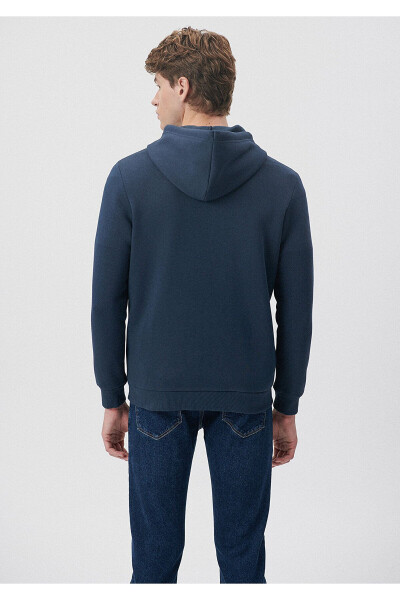 Hooded Zippered Navy Sweatshirt 0610061-70490 - 4