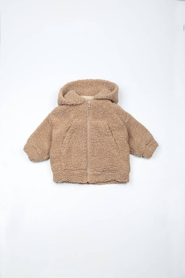 Hooded, zippered plush winter jacket for girls and boys. - 7