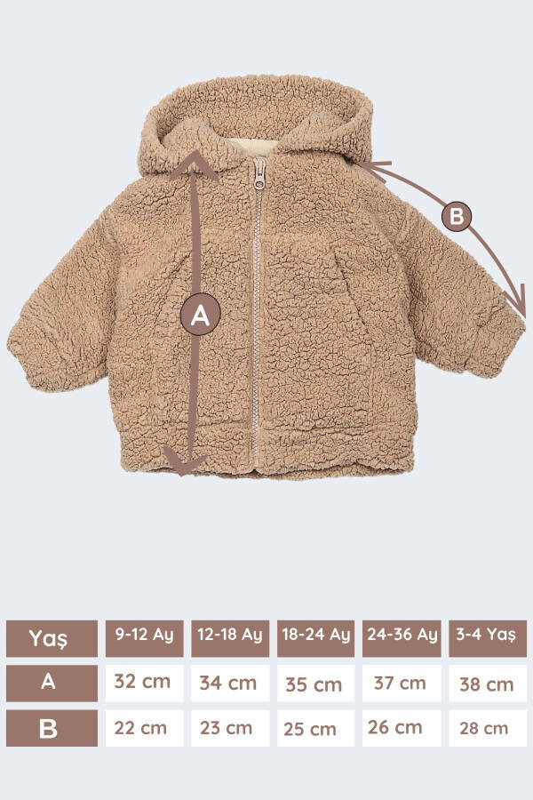 Hooded, zippered plush winter jacket for girls and boys. - 6