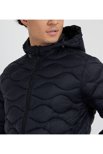 Hooded Zippered Puffer Jacket - 3