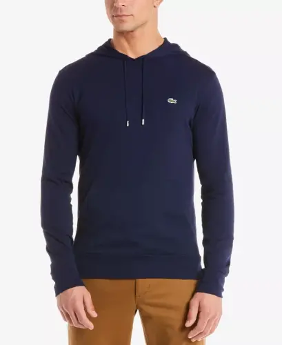 Hoodie Jersey Long Sleeve Tee Shirt with Kangaroo Pocket - 1