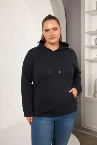 Hoodie Oversize Navy Sweatshirt - 1