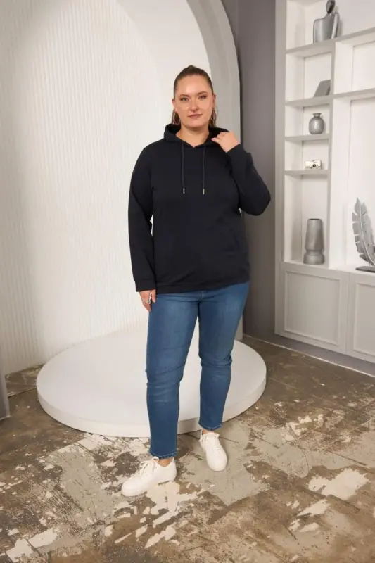 Hoodie Oversize Navy Sweatshirt - 5