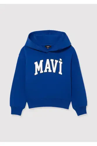 Hoodie with Logo Print - MAVI (1)