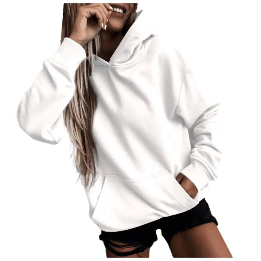 Hoodies Woman Clearance, Daily Hooded Sweatshirt Long Sleeve Casual Pocket Pullover Shirt Blouse - 1