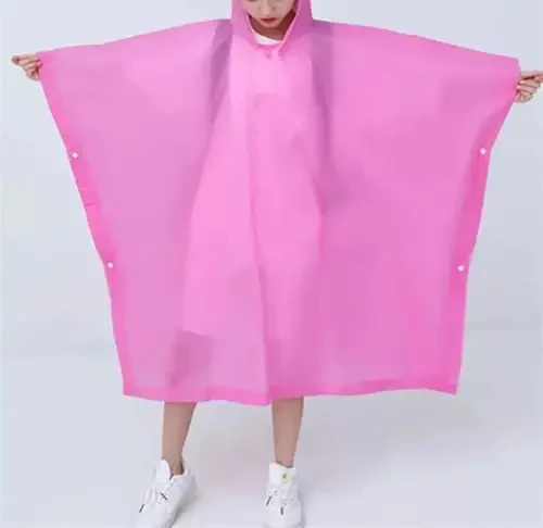 HOOMBOOM Kids uchun yomg'ir ponchosi (2 dona) Suv o'tkazmaydigan qayta ishlatiladigan EVA yomg'ir paltosi Bir o'lchamli yomg'ir kurtkalari bolalar, o'g'il bolalar va qizlar uchun - 3