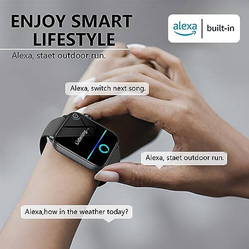 Hoowel Akıllı Saat Erkek/Kadın, 1.8'' Alexa Dahili Fitness İzleme Saati Bluetooth Aramalarla, IP68 Su Geçirmez, Kalp Ritmi/Uyku/SpO2/Stres Monitörü, Android ve iPhone için 100+ Spor Modu - 2