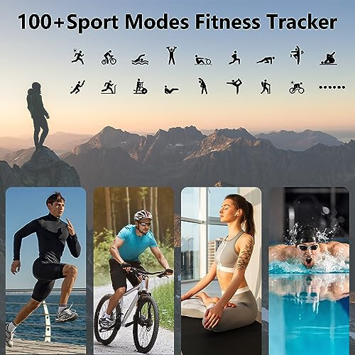 Hoowel Akıllı Saat Erkek/Kadın, 1.8'' Alexa Dahili Fitness İzleme Saati Bluetooth Aramalarla, IP68 Su Geçirmez, Kalp Ritmi/Uyku/SpO2/Stres Monitörü, Android ve iPhone için 100+ Spor Modu - 5