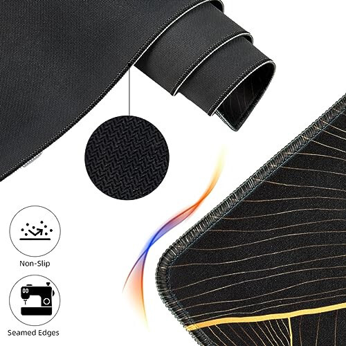 Hopipad Large Gaming Mouse Pad for Desk, Desk Mat with Seamed Edges, Waterproof Desk Pad, Non-Slip Rubber Base, 31.5x11.8 Inch Keyboard Pad Computer Mat, Big XL Black Mousepad - 2