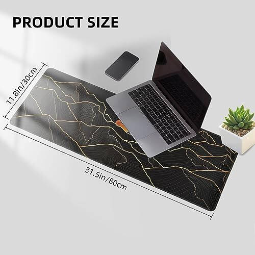 Hopipad Large Gaming Mouse Pad for Desk, Desk Mat with Seamed Edges, Waterproof Desk Pad, Non-Slip Rubber Base, 31.5x11.8 Inch Keyboard Pad Computer Mat, Big XL Black Mousepad - 5