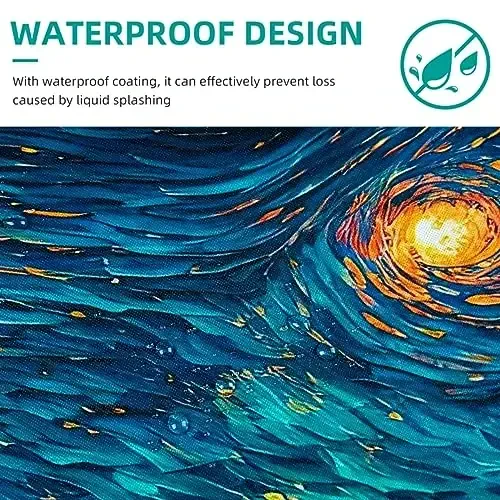 Hopipad Starry Night Large Gaming Mouse Pad, XL Desk Mat with Seamed Edges, Waterproof, Non-Slip Rubber Base, 31.5x11.8 Inch Keyboard Pad, Big Mousepad - 4