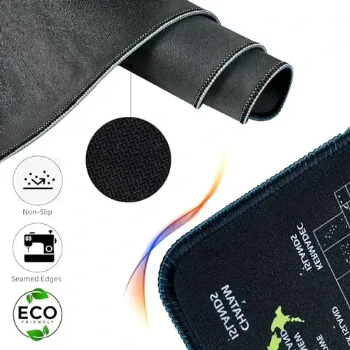 Hopipad World Map Large Gaming sichqonchasi uchun gilam, stol uchun gilam, choklangan qirralari bilan stol uchun suv o'tkazmaydigan gilam, sirpanmaydigan kauchuk taglik, 31,5x11,8 dyuymli klaviatura uchun gilam kompyuter uchun gilam, katta XL sichqonchasi uchun gilam - HOPIPAD (1)