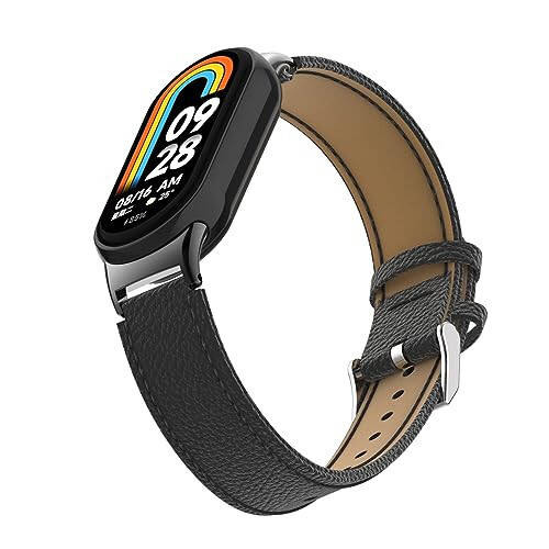 HOPMC Mi Band 8 Moda Metall Konnektor Lychee Donasi Teri Qayishi Zaxira Bilaklik Qayishi Xiaomi Mi Smart Band 8 /8NFC /9 bilan Mos keladi (Trek Davolash kiritilmagan) - 4