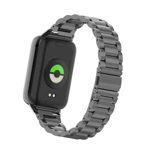 HOPMC Straps For Xiaomi Mi Band 8/9 Pro/Redmi Smartwatch 4/5 Metal Bracelet Protective Frame and 18MM Steel Mesh Wristband Bracelet for Women Men - 13