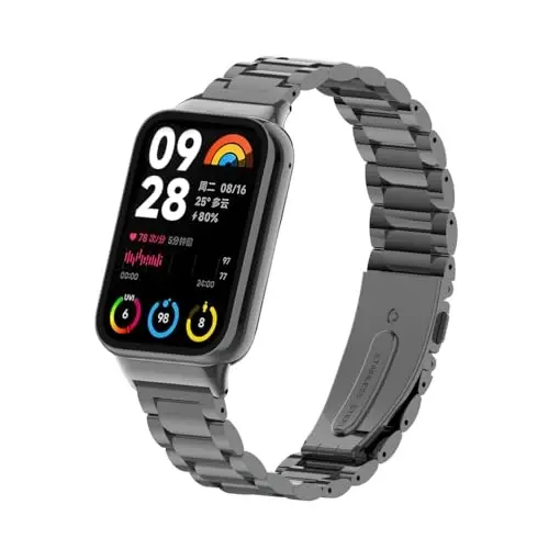 HOPMC Straps For Xiaomi Mi Band 8/9 Pro/Redmi Smartwatch 4/5 Metal Bracelet Protective Frame and 18MM Steel Mesh Wristband Bracelet for Women Men - 3