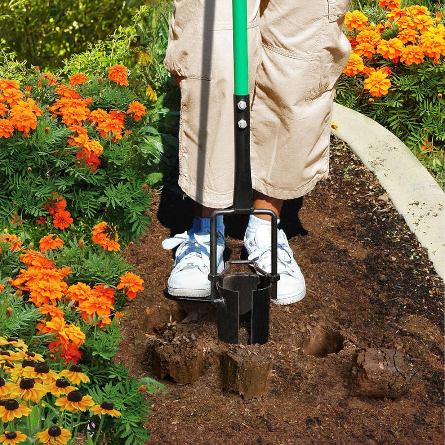 Hortem Bulb Planter Tool Long, Steel Garden Planting Tool for Digging, Soil Sampler, Transplanting, Flower Planting - 6