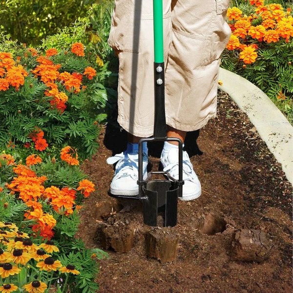 Hortem Bulb Planter Tool Long, Steel Garden Planting Tool for Digging, Soil Sampler, Transplanting, Flower Planting - 6