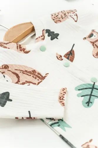 Hospital Discharge 100% Cotton Bear Print Newborn 5-Piece Set Baby Clothes - 4