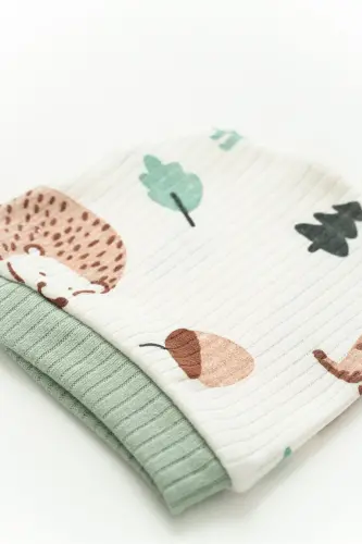 Hospital Discharge 100% Cotton Bear Print Newborn 5-Piece Set Baby Clothes - 5