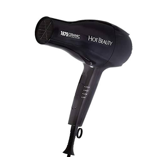 Hot Beauty 1875 Ceramic Styler Hair Styling Blow Dryer 2 AttacModazoneents Included Lightweight and Fast Dry Multi Heat Speed Setting Perfect Size for Home or Travel - 2