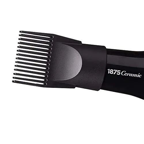 Hot Beauty 1875 Ceramic Hair Dryer, Powerful Fast Drying, Multi-Setting with Comb AttacModazoneent, Additional Detangler Included, Slide Bar Switch, Compact for Home & Travel (Black) - 5