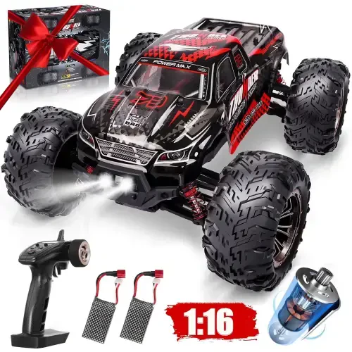 Hot Bee Remote Control Car, 1:16 RC Monster Truck, 24+ MPH 4WD Off Road with Lights. Gift for Boys, Kids and Adults. - 1